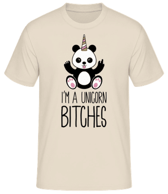 Pandicorn Bitches - Pánske basic tričko - Krémová - Predné