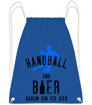 Handball Und Bier - Turnbeutel - Royalblau - Vorn