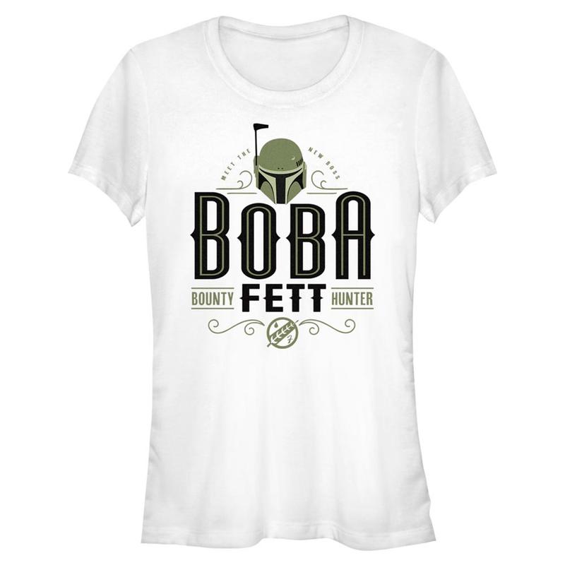 Preview: Star Wars - Book of Boba Fett - Logo Boba Fett Bounty Hunter - Women's T-Shirt - White - Front