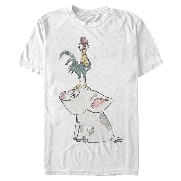 Aperçu: Disney - Vaiana : La Légende du bout du monde - Pua & Hei Hei Pua - Homme T-shirt - Blanc - Devant Aperçu: Disney - Vaiana : La Légende du bout du monde - Pua & Hei Hei Pua - Homme T-shirt - Blanc - Devant