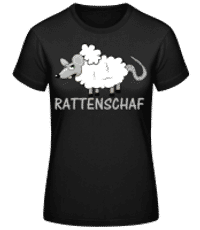 Rattenschaf - Frauen Basic T-Shirt - Schwarz - Vorne