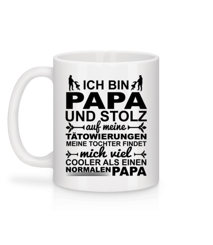 Vorschau: Papa Tattoos Tochter - Tasse - Weiß - Hinten