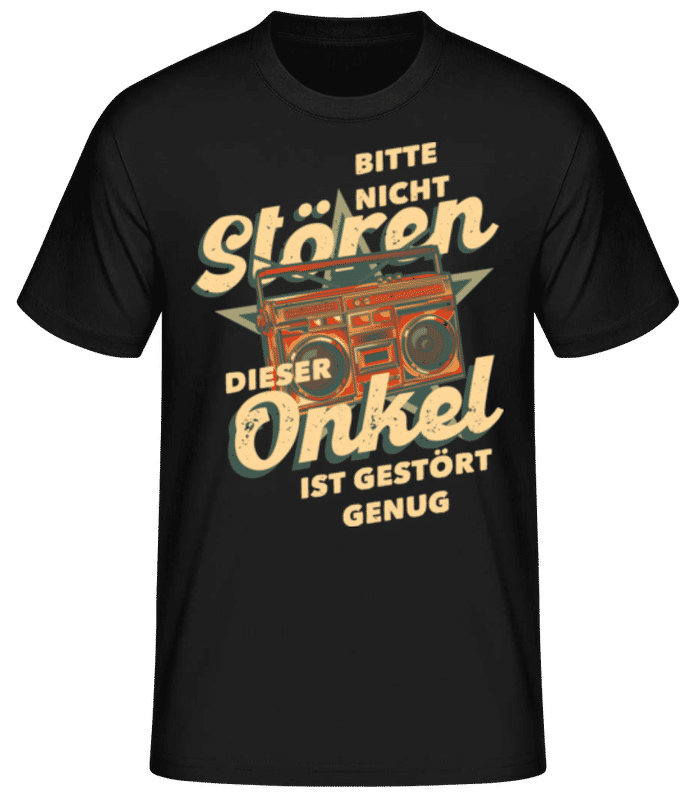 Vorschau: Dieser Onkel Ist Gestört Genug - Männer Basic T-Shirt - Schwarz - Vorne