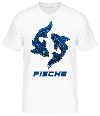 Mecha Roboter Sternzeichen Fische - Männer Basic T-Shirt - Weiß - Vorne