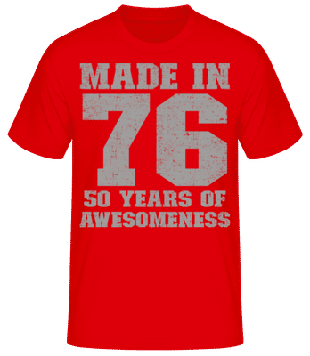 50 Years Of Awesomeness - Men's Basic T-Shirt - Red - Front