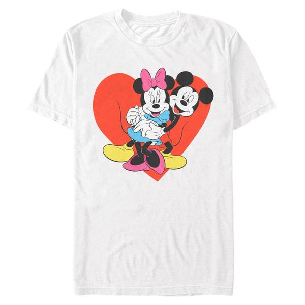 Aperçu: Disney Classics - Mickey Mouse - Mickey & Minnie Be Mine - Valentine's Day - Homme T-shirt - Blanc - Devant
