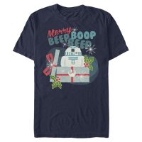 Star Wars - R2-D2 Beep R2 Merry - Christmas - Men's T-Shirt - Navy - Front