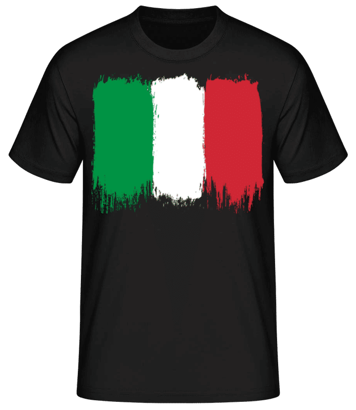 Vista previa: Country Flag Italy - Camiseta básica para hombre - Negro - delante