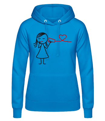 Ligne téléphonique femme - Sweat à capuche Femme - Bleu clair - Devant