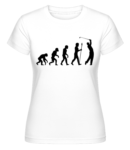 Aperçu: Évolution du golf -  T-shirt Shirtinator femme - Blanc - Devant