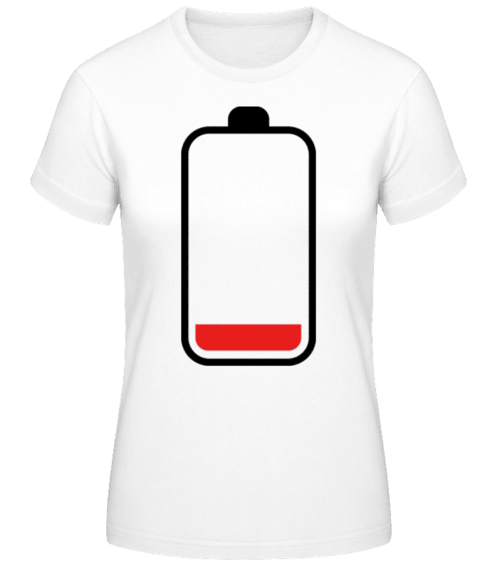 Vorschau: Batterie Leer - Frauen Basic T-Shirt - Weiß - Vorne