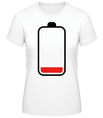 Batterie Leer - Frauen Basic T-Shirt - Weiß - Vorne
