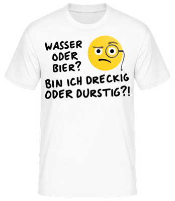 Wasser Oder Bier - Männer Basic T-Shirt - Weiß - Vorne