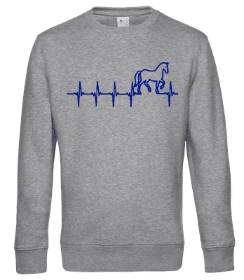 Heartbeat Horse Blue - Pánska štandardná mikina - Melírovo šedá - Predné