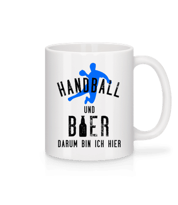Handball Und Bier - Tasse - Weiß - Vorne