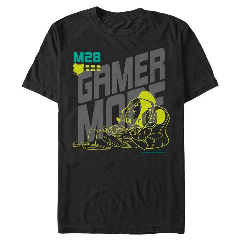 Vorschau: Disney Classics - Micky Maus - Mickey Gamer Time - Männer T-Shirt - Schwarz - Vorne