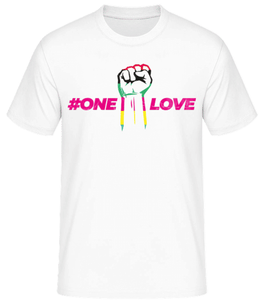 Aperçu: One Love Poing - T-shirt standard Homme - Blanc - Devant