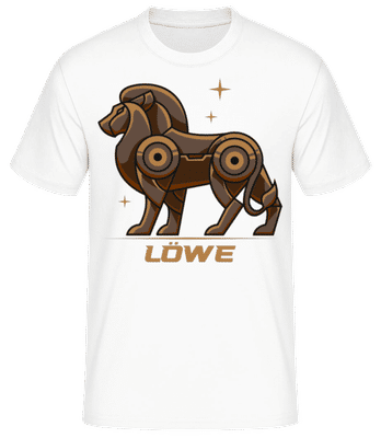 Mecha Roboter Sternzeichen Löwe - Männer Basic T-Shirt - Weiß - Vorne