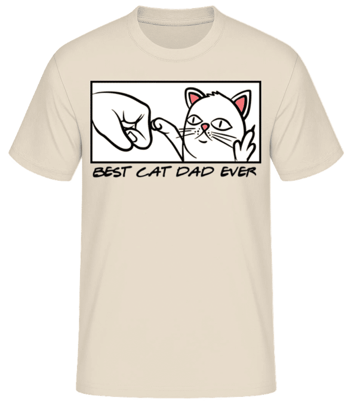 Preview: Best Cat Dad Ever - Men's Basic T-Shirt - Cream - Front