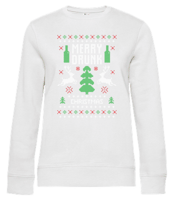 Merry Drunk Christmas - Frauen Standard Pullover - Weiß - Vorne