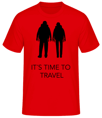 It's Time To Travel - T-shirt homme B&C - Rouge - Devant