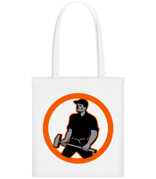 Aperçu: Construction Worker Logo - Tote Bag - Blanc - Devant