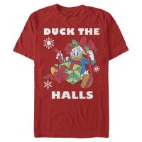 Disney Classics - Micky Maus - Donald Duck Holiday Duck - Weihnachten - Männer T-Shirt - Rot - Vorne