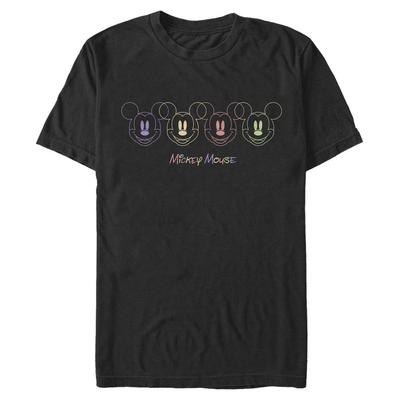 Disney - Mickey Mouse - Mickey Mouse Neon Faces - Men's T-Shirt - Black - Front