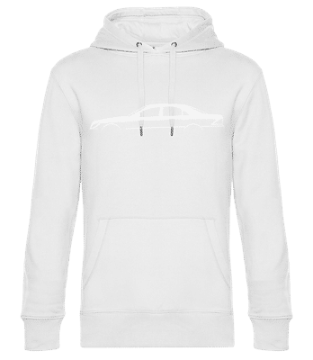 'Mercedes S W220' Silhouette - Sweat à capuche premium Unisexe - Blanc - Devant