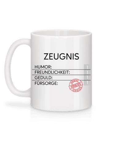 Zeugnis Versetzt - Tasse - Weiß - Hinten