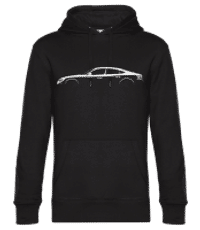 'Audi e-Tron GT' Silhouette - Unisex Premium Hoodie - Black - Front