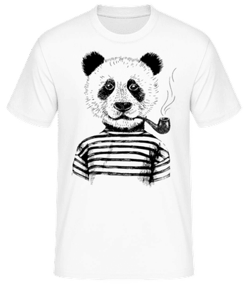 Hipster Panda Noir - T-shirt standard Homme - Blanc - Devant