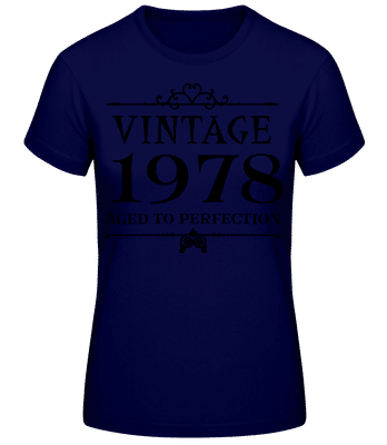 Vintage 1978 Perfection - Dámské basic tričko - Namořnická modrá - Napřed