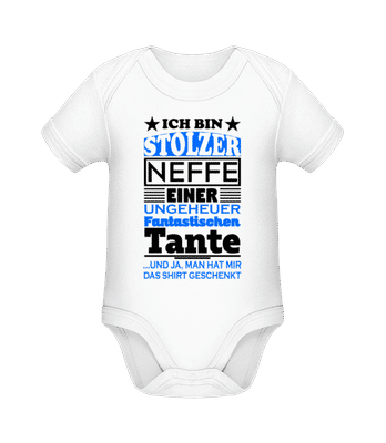 Stolzer Neffe einer Tante - Baby Bio Strampler - Weiß - Vorne