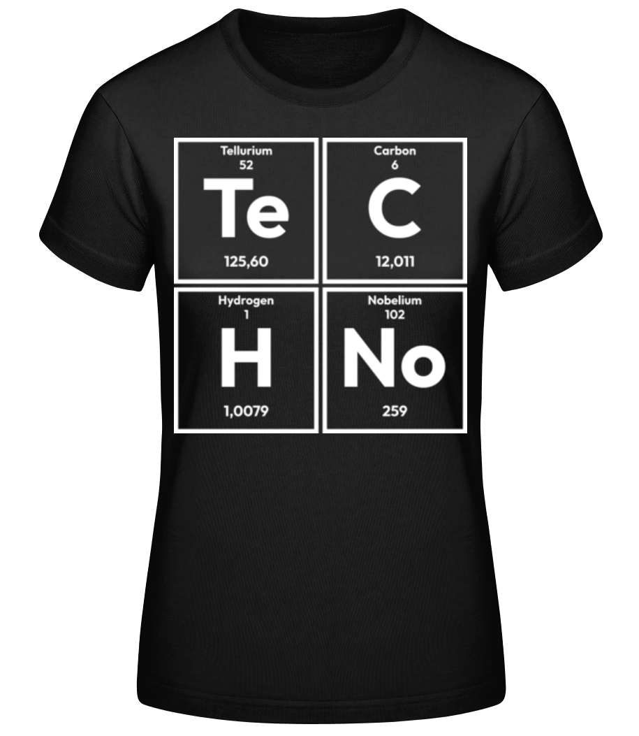 Aperçu: Techno Periodic Table - T-shirt standard Femme - Noir - Devant