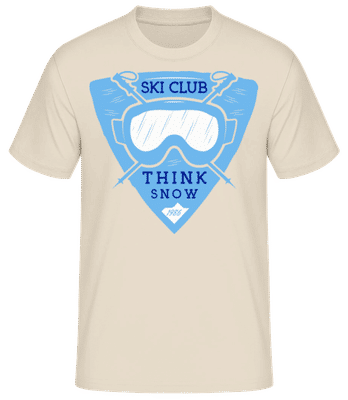 Ski Club Think Snow - Männer Basic T-Shirt - Creme - Vorne