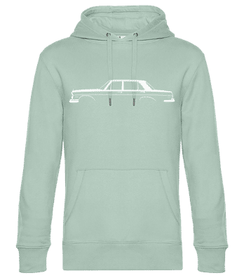 'Mercedes 300 SEL 6.3 W109' Silhouette - Unisex Premium Hoodie - Mint Green - Front