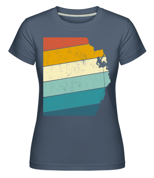 Preview: Retro Climber Woman -  Shirtinator Women's T-Shirt - Denim - Front