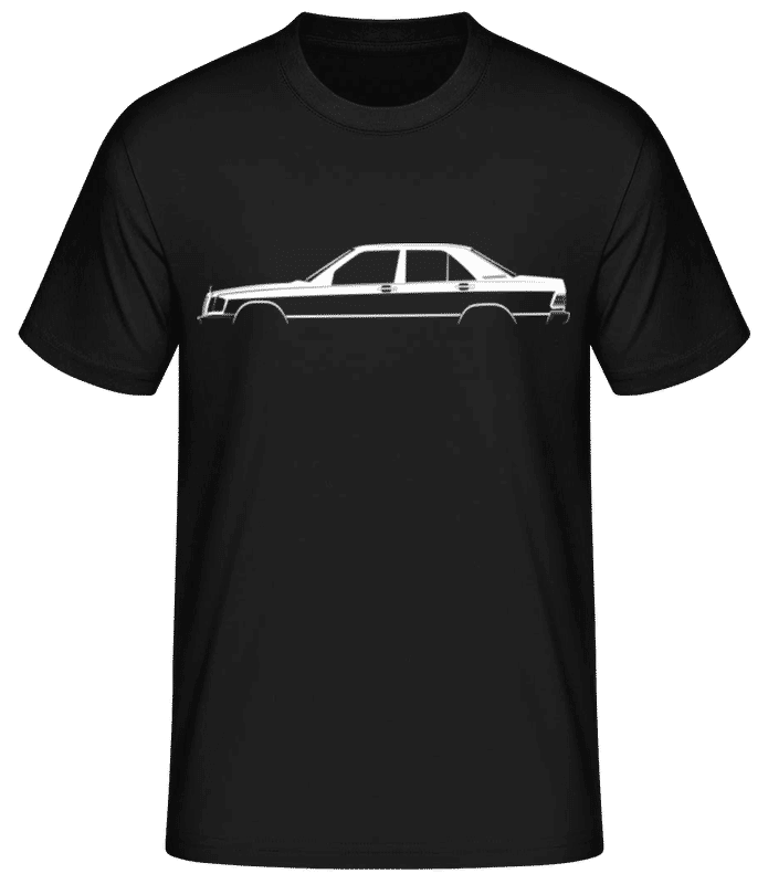 Náhled: 'Mercedes-Benz 190 E (W201)' Silhouette - Pánské basic tričko - Černá - Napřed