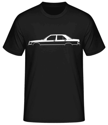 'Mercedes-Benz 190 E (W201)' Silhouette - Camiseta básica para hombre - Negro - delante
