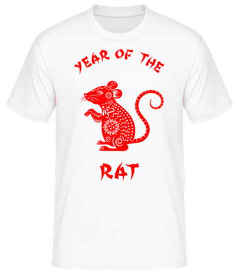 Chinese Zodiac Year Of The Rat - Men's Basic T-Shirt - White - Front