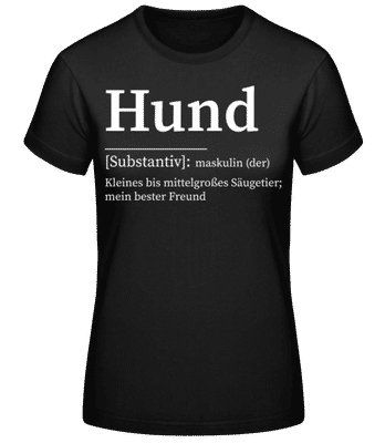 Hund Duden - Frauen Basic T-Shirt - Schwarz - Vorne