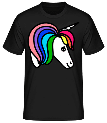 Unicorn Rainbow - Männer Basic T-Shirt - Schwarz - Vorne