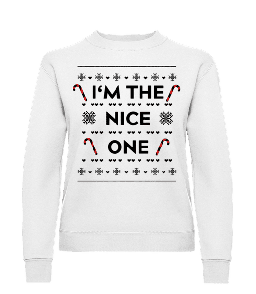 Aperçu: I'm The Nice One - Sweatshirt Femme - Blanc - Devant
