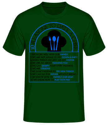 10 Reasons To Date A Chef - Camiseta básica para hombre - Verde botella - delante