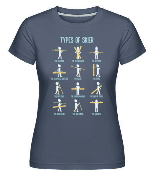 Preview: Types Of Skier -  Shirtinator Women's T-Shirt - Denim - Front