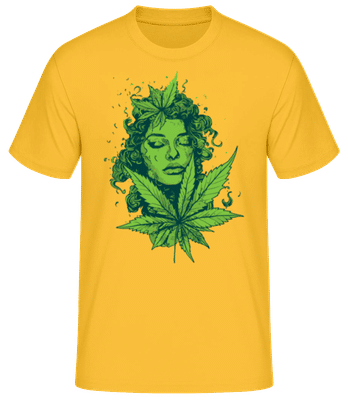 Cannabis Head Woman - Camiseta básica para hombre - Amarillo dorado - delante