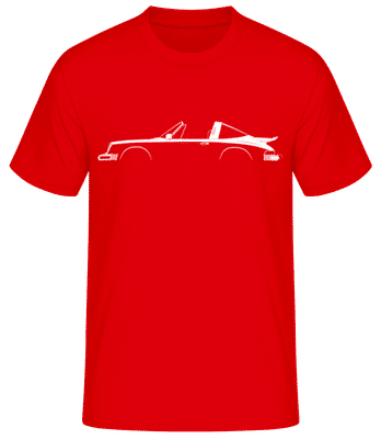 'Porsche 911 Targa Whale.' Silhouette - T-shirt standard Homme - Rouge - Devant