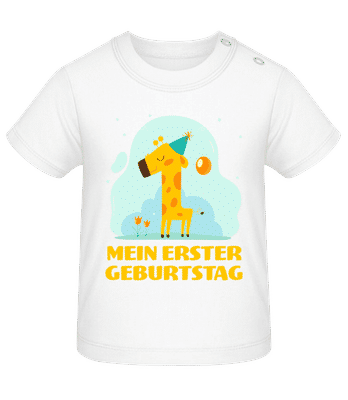 Erster Geburtstag Giraffe - Baby Bio T-Shirt - Weiß - Vorne