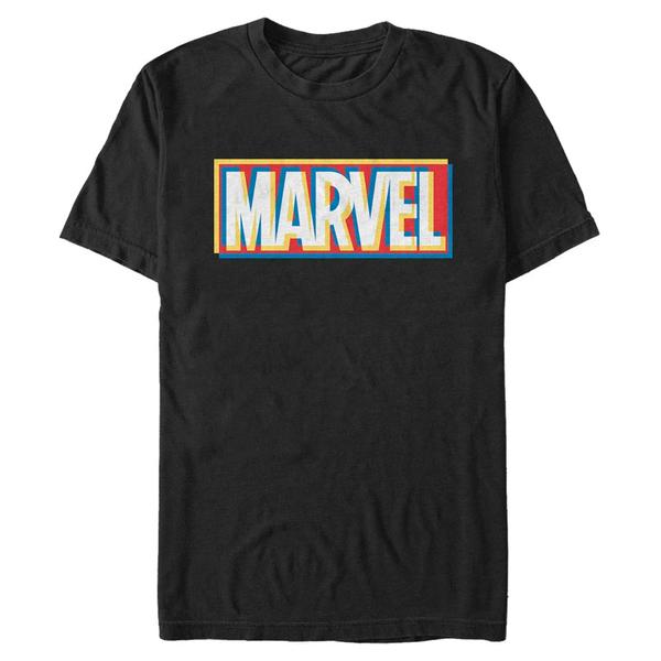 Marvel - Logo Offset - Homme T-shirt - Noir - Devant